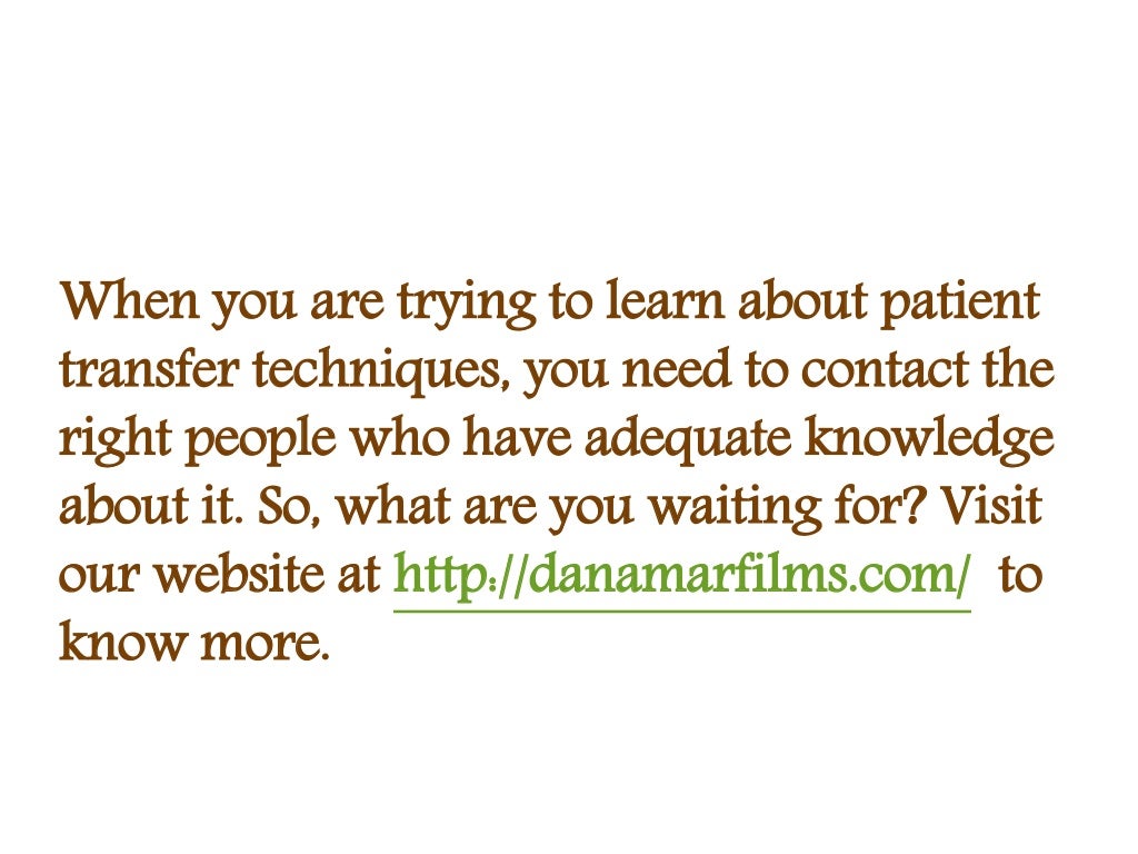 Patient Transfer Techniques