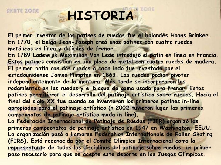 Resultado de imagen para IMAGEN SOBRE LA HISTORIA DEL PATINAJE