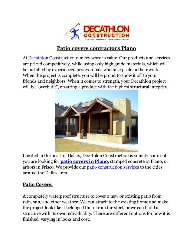 Patio Covers Contractors Plano