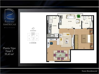 Planta Tipo
  Final 3
 55,43 m²




              Torre Residencial
 