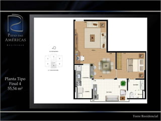 Planta Tipo
  Final 4
 55,54 m²




              Torre Residencial
 