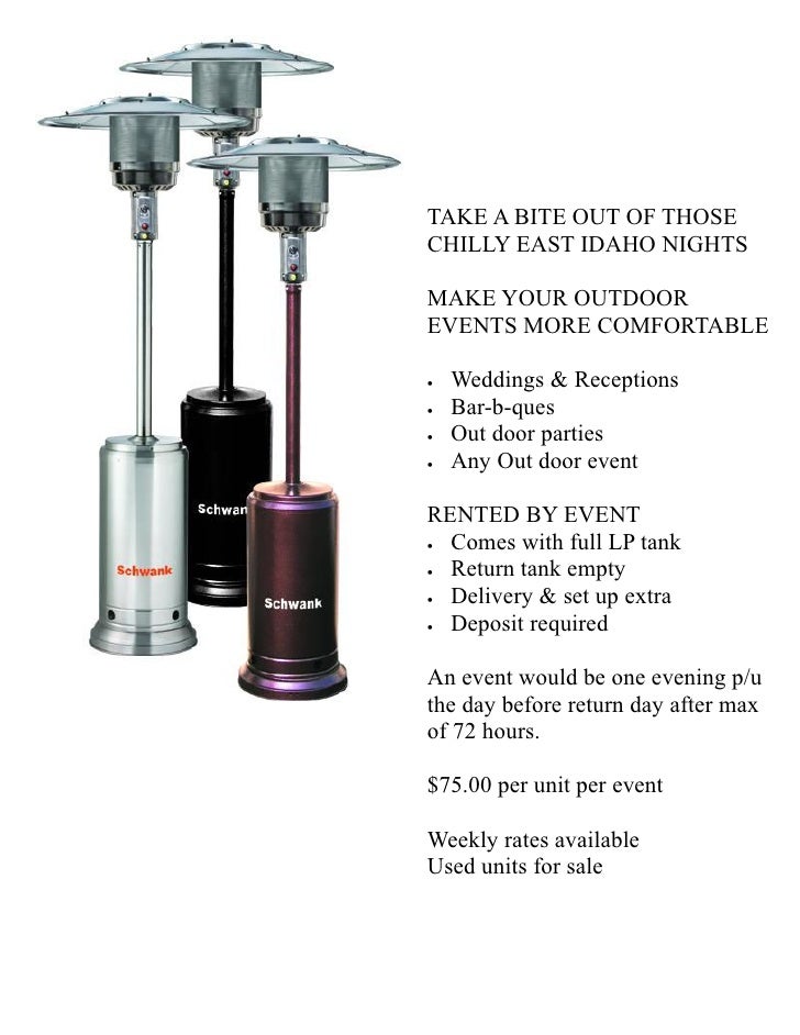 Patio Heaters For Rent