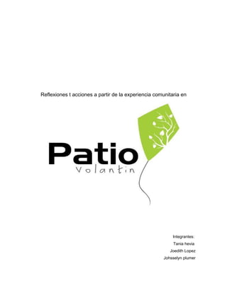 Patio Volantín, un acercamiento desde la psicología ambiental.