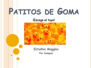 Patitos de Goma ¡Escoge el tuyo! Estudios Muggles Por kampos 