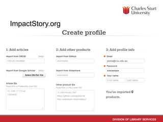 ImpactStory.org

DIVISION OF LIBRARY SERVICES

 