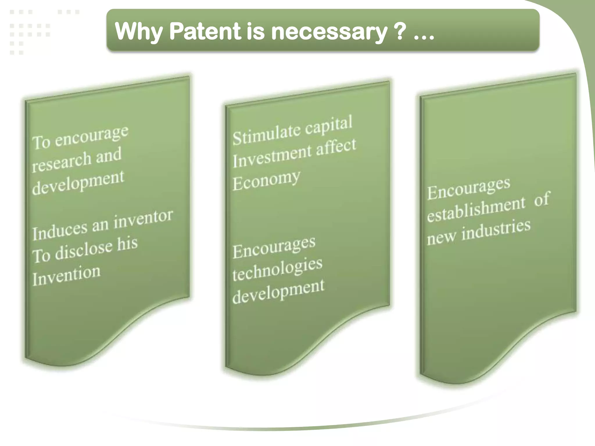 Why Patent is necessary ? …
 