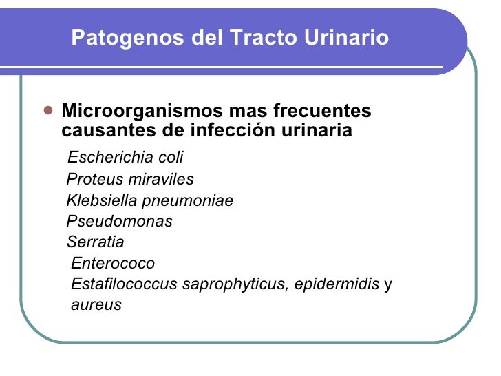 Patogenos del tracto urinario