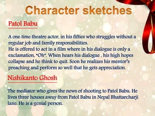 All characters of chapter Patol babu film star cbse  Brainlyin