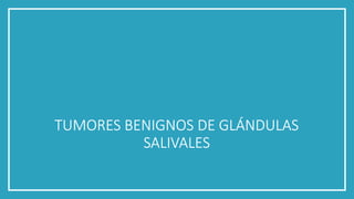 TUMORES BENIGNOS DE GLÁNDULAS
SALIVALES
 
