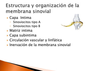 Patología inflamatoria de la membrana sinovial | PPTX