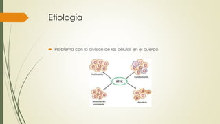 Etiología
 Problema con la división de las células en el cuerpo.
 