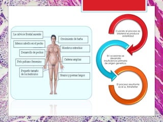 Cuando el proceso es
bilateral se produce
esterilidad
En ocasiones se
desarrolla
insuficiencia primaria
de origen genético.
El proceso resultante
es el sx. Klinefelter
 