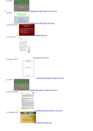 by UFPEL
by UFPEL
by Psicomotricidade
by Adriano Pires
by Gregorio Leal da ...
by UFPEL
by Juciê Vasconcelos
by washington carlos...
Patologia Geral: Aula 01 2009 - Int... 8133 views
Patologia Geral: Aula 06 2009 2 7627 views
Patologias 4097 views
Patologias do pé 1438 views
O dia-a-dia Hematológico na Patolog... 242 views
Patologia Geral: Aula 02 - Terminol... 8017 views
Patologia 02 lesão e morte celula... 16538 views
Patologia basica 6654 views
 