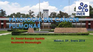 PATOLOGIA DEL CANCER
PULMONAR
Dr. Daniel Barajas Ugalde
Residente Neumología

México, DF., Enero 2014

 