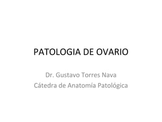 PATOLOGIA DE OVARIO
Dr. Gustavo Torres Nava
Cátedra de Anatomía Patológica

 