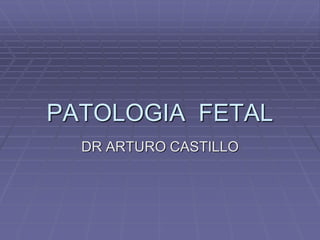 PATOLOGIA FETAL
DR ARTURO CASTILLO
 