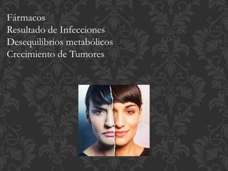 Fármacos
Resultado de Infecciones
Desequilibrios metabólicos
Crecimiento de Tumores
 
