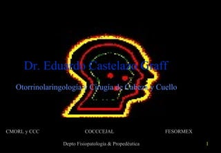 Dr. Eduardo Castelazo Graff Otorrinolaringología y Cirugía de Cabeza y Cuello CMORL y CCC   COCCCEJAL  FESORMEX Depto Fisiopatología & Propedéutica 1 