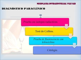 
DIAGNÓSTICO PARACLÍNICO
Neoplasia intraepitelial vulvar
 