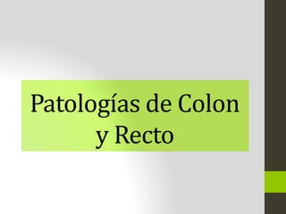Patologías de Colon
y Recto
 