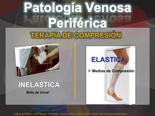 ELASTICA
                                                                    Medias de Compresión


    INELASTICA
        Bota de Unna*




Cullum; EA Nelson; AW Fletcher; TA Sheldon Cochrane Rev Abstract 2004. © 2004 The Cochrane Collaboration
 