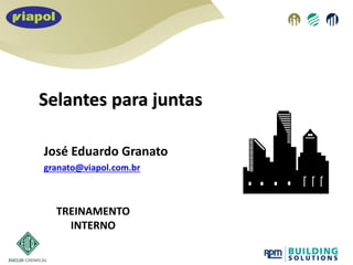 José Eduardo Granato
granato@viapol.com.br
Selantes para juntas
TREINAMENTO
INTERNO
 
