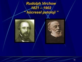 18
Rudolph Virchow
1821 – 1902
“ hücresel patoloji ”
 
