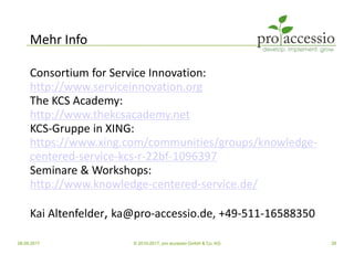 08.09.2017 © 2010-2017, pro accessio GmbH & Co. KG 28
Consortium for Service Innovation:
http://www.serviceinnovation.org
...