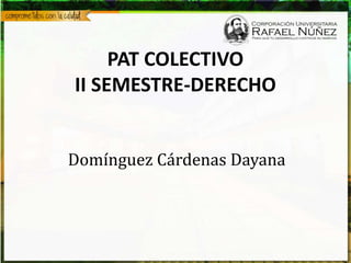 PAT COLECTIVO
II SEMESTRE-DERECHO
Domínguez Cárdenas Dayana
 