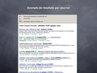 Exemple de résultats par courriel
 