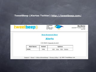 TweetBeep (Alertes Twitter) http://tweetbeep.com/
 