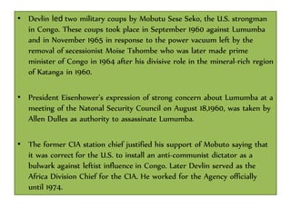 The killing of patrice lumumba, and current congolese crisis | PPTX