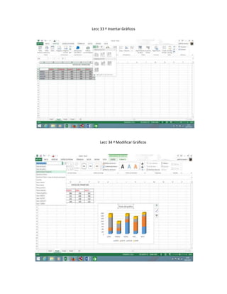Lecc 33 ª Insertar Gráficos
Lecc 34 ª Modificar Gráficos
 