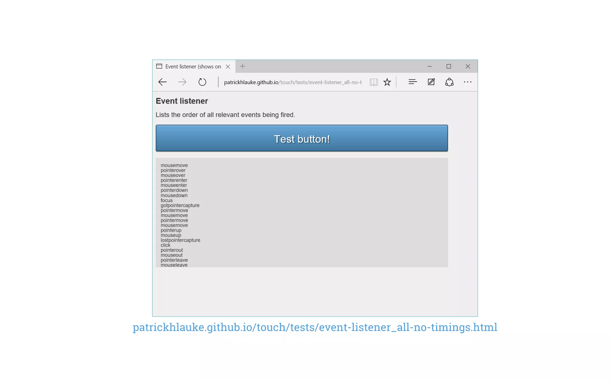 patrickhlauke.github.io/touch/tests/event-listener_all-no-timings.html
 