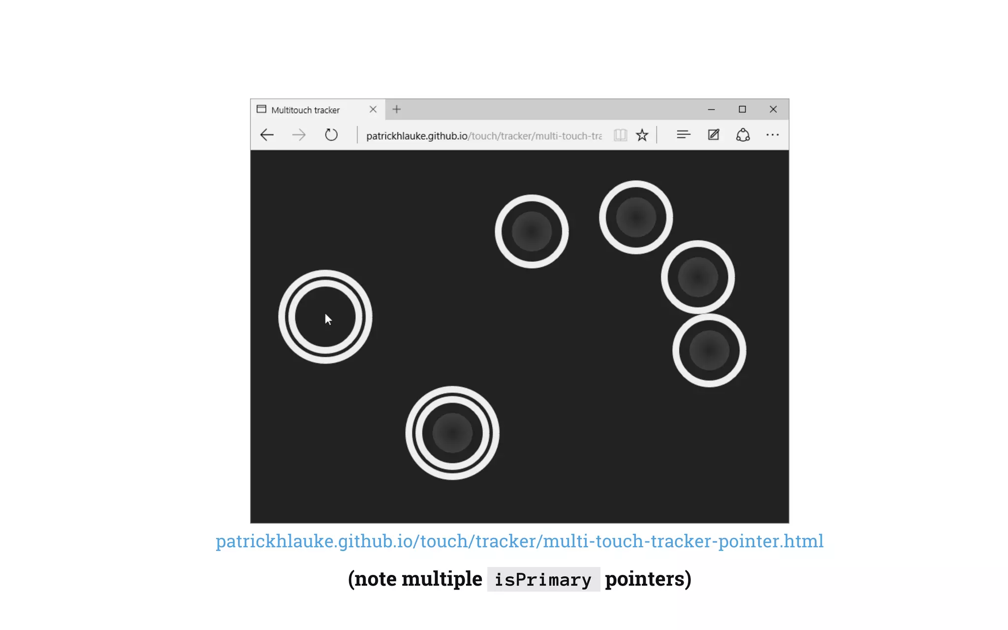 patrickhlauke.github.io/touch/tracker/multi-touch-tracker-pointer.html
(note multiple isPrimary pointers)
 