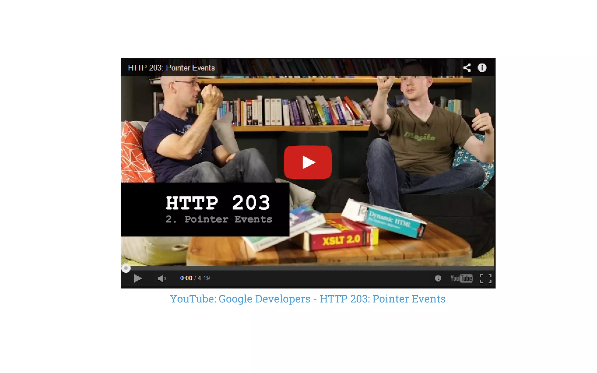 YouTube: Google Developers - HTTP 203: Pointer Events
 