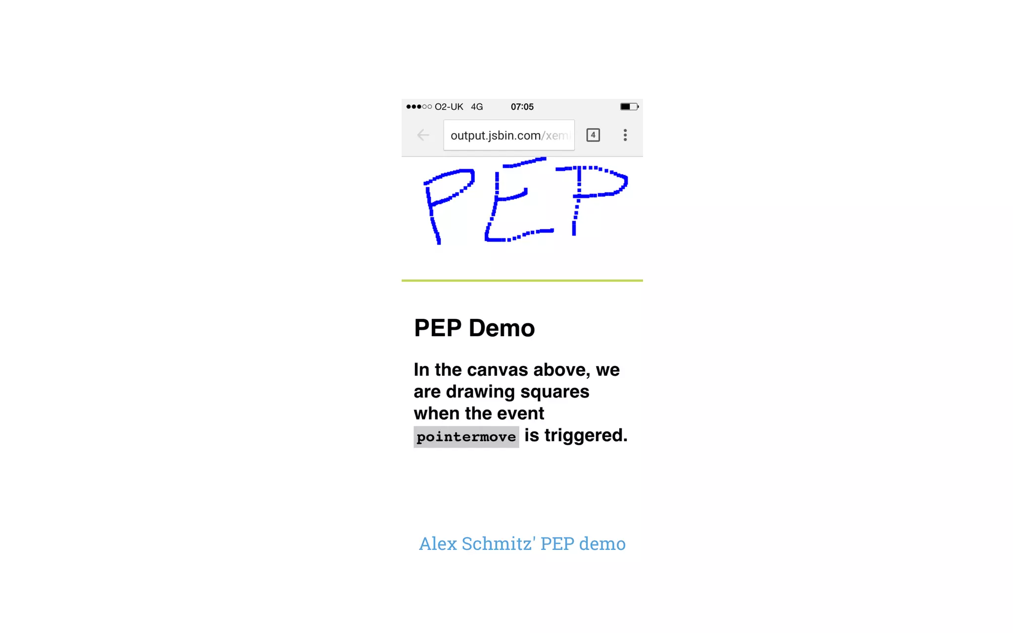 Alex Schmitz' PEP demo
 