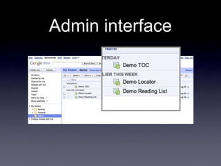 Admin interface
 
