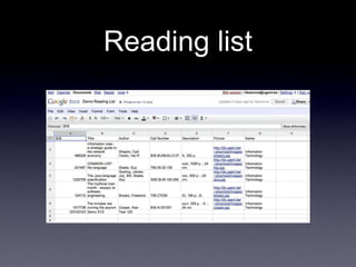 Reading list
 
