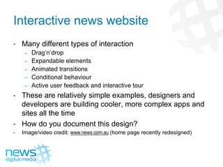 Documenting For Interactive Websites