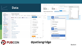 #pubcon
@patlangridge
Data
 