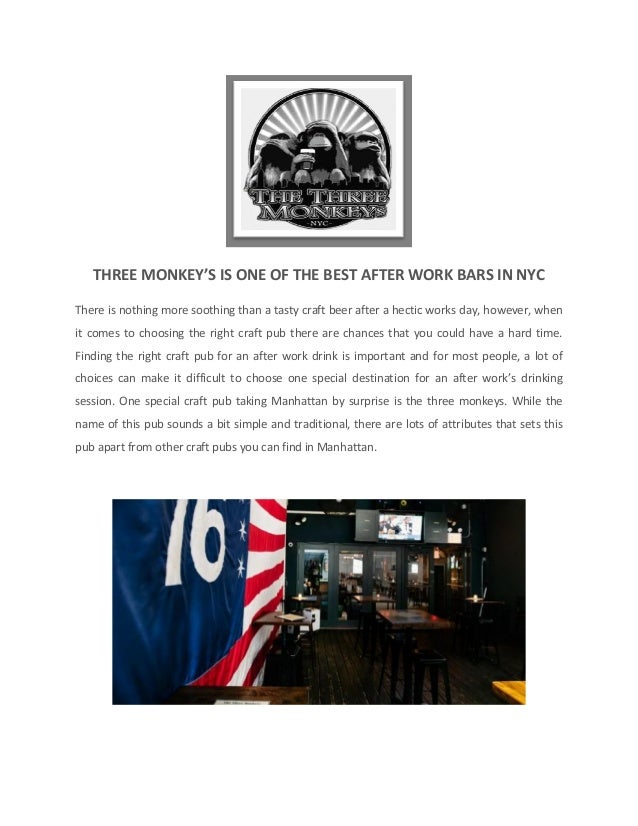 The Three Monkeys American Bar Craft Beer Beer Garden Midtown