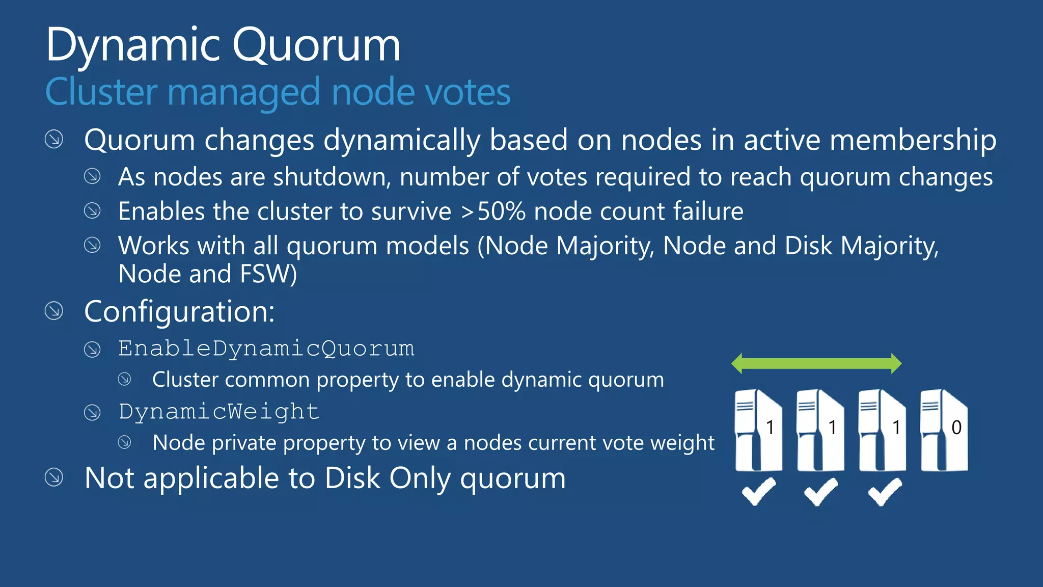 Cluster managed node votes




                             1   1   1   0
 