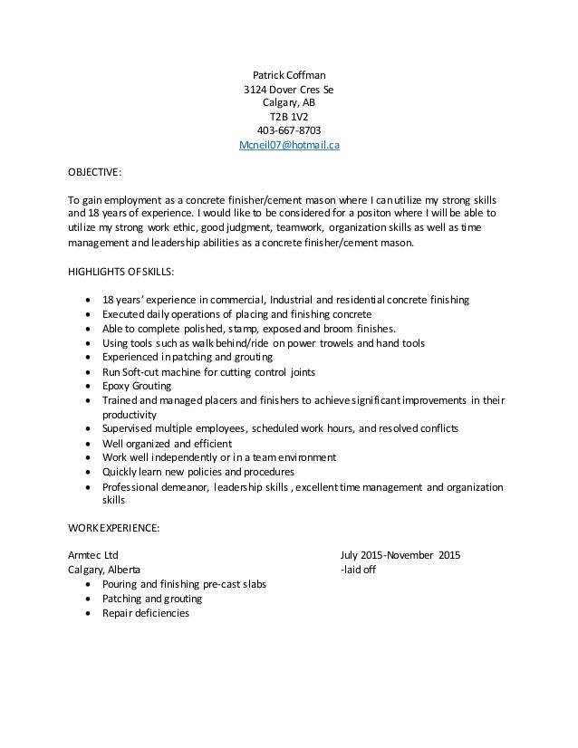 patricks resume