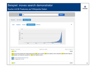 Beispiel: inovex search demonstrator
Suche mit BI Features auf Wikipedia Daten




                                            38
 