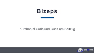 Bizeps
Kurzhantel Curls und Curls am Seilzug
P E R F E C T B O D Y S Y S T E M
 