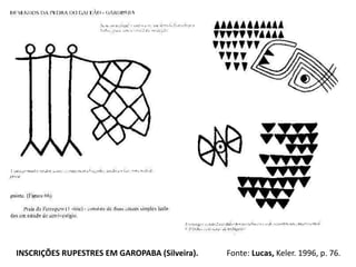 INSCRIÇÕES RUPESTRES EM GAROPABA (Silveira). Fonte: Lucas, Keler. 1996, p. 76.
 