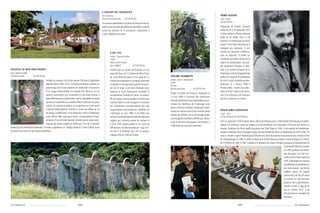 CANONS DU DIAMANT
                                                                                                              Fer et bronze                                                                                                 PÈRE DAVID
                                                                                                              Place du front de mer       a97207053ne                                                                       1927-1998
                                                                                                                                                                                                                            a97207055ne
                                                                                                              Ces canons rassemblés sur la place du front de mer fai-
                                                                                                              saient partie des batteries défensives installées en divers                                                   Originaire de Vendée, Bernard
                                                                                                              points du territoire de la commune, notamment à                                                               David est né le 28 septembre 1927
                                                                                                              l’anse Caffard et à la Chery .                                                                                à Saint-Aubin-la-Plaine.Ordonné
                                                                                                                                                                                                                            prêtre le 26 juillet 1952, il est
                                                                                                                                                                                                                            nommé à la Martinique la même
                                                                                                                                                                                                                            année. C’est à Terres Sainville qu’il
                                                                                                                                                                                                                            inaugure son apostolat. Il sert
                                                                                                                       CAP 110                                                                                              ensuite au Lamentin, à Bellevue,
                                                                                                                       Artiste : Laurent Valère                                                                             puis au Diamant. Il publie un
                                                                                                                       1998                                                                                                 recueil des proverbes créoles de la
                                                                                                                       Béton armé moulé                                                                                     région en collaboration avec Jar-
                                                                                                                       Anse Caffard                 a97207054ne                                                             del. Passionné d’histoire, il colla-
STATUE LE ROI DES INDES                                                                                                Faisant face au rocher du Diamant et à la                                                            bore à la Société d’histoire de la
Bois, métal et paille                                                                                                  passe des Fous, ces 15 colosses de béton blanc                                                       Martinique, écrit la biographie des
Collection privée          a97207052ne                                                                                 de 2,50 mètres de haut et d’un poids de 4,5          NÈGRE MARRON                                    prêtres du clergé de la Martinique
                                          Sculpté au couteau à la ﬁn des années 1950 par le légendaire                 tonnes sont regroupés en un espace concentré         Artiste : Hector Charpentier                    de 1635 à 1848. Il décède acciden-
                                                                                                                                                                            1998
                                          Médard Aribot (1901-1973), ce buste polychrome présente un                   et alignés en triangle dont la pointe est orien-                                                     tellement le 5 février 1998 à
                                                                                                                                                                            Bronze
                                          personnage ceint d'une couronne de métal doré. Il est pourvu                 tée vers le large. Leur teinte blafarde, leurs       Ravine gens bois             a97207051ne        Rivière-Salée. Toutes ses collec-
                                          d'un visage mélancolique aux grands yeux bleus et au nez                     postures et leurs expressions évoquent le                                                            tions ont fait l’objet d’une dona-
                                                                                                                                                                            Érigée à l’entrée du bourg et inaugurée le
                                          aquilin surmontant une moustache et une large bouche à                       recueillement, le deuil et la mort. Cet ensem-                                                       tion à la commune du Diamant
                                                                                                                                                                            22 mai 1998 à l’occasion des cérémonies
                                          peine déformée par un léger rictus. Galons, épaulettes et cravate            ble de statues monumentales est réalisé par                                                          qui lui a consacré un musée.
                                                                                                                                                                            commémoratives du cent cinquantième anni-
                                          ajoutent à l'ensemble un caractère ofﬁciel, éminent ou proto-                Laurent Valère et a été inauguré à l’occasion
                                                                                                                                                                            versaire de l’abolition de l’esclavage, cette
                                          colaire. Les experts se perdent en conjectures sur cette œuvre               des cérémonies commémoratives du cent
                                                                                                                                                                            statue en bronze d’Hector Charpentier, repré-
                                          originale dudit bagnard. Certains y voient une efﬁgie du roi                 cinquantième anniversaire de l’abolition de                                                          ÉDOUARD GLISSANT
                                                                                                                                                                            sentant un esclave muni d’une corne de lambi
                                          bé-zingue ou Béhanzin, roi du Dahomey exilé en Martinique                    l’esclavage en mai 1998. Il est dédié aux                                                            1928 - 2011
                                                                                                                                                                            brisant ses chaînes, est un hommage rendu
                                          entre 1894 et 1906, alors que d'autres y reconnaissent la repré-             esclaves enchaînés dans les cales du bâtiment                                                        a97207054ane a97207054bne
                                                                                                                                                                            au courage des nombreux rebelles qui, durant
                                          sentation d'une divinité tamoule vénérée par les Indo-marti-                 négrier qui s’échoua contre les rochers le                                                           Né le 21 septembre 1928 à Sainte-Marie, Édouard Glissant part en 1946 étudier l’ethnologie et la philo-
                                                                                                                                                                            toute la période esclavagiste, cherchèrent à
                                          niquais qui aurait inspiré un Aribot que l'on dit volontiers                 8 avril 1830, faisant perdre la vie à près de                                                        sophie à la Sorbonne, après ses classes au lycée Schoelcher. Prix Renaudot 1958 pour son roman La
                                                                                                                                                                            s’affranchir du joug de la servitude.
fasciné par les cérémonies fastueuses. Ce buste a appartenu à N. Angély, pêcheur à l'Anse Cafard, avant                300 esclaves. Sa dénomination de « Cap 110 »                                                         lézarde, fondateur du Front antillo-guyanais avec Paul Niger en 1961, il est expulsé de Guadeloupe,
de passer aux mains de son actuel propriétaire.                                                                        est due à la direction qui, sur le compas,                                                           assigné à résidence dans l’hexagone après avoir été interdit de séjour en Martinique de 1959 à 1965. De
                                                                                                                       indique celle du Golfe de Guinée.                                                                    retour, il fonde l’Institut Martiniquais d’Études et la revue de sciences humaines Acoma. Docteur d’état
                                                                                                                                                                                                                            en anthropologie en 1980, il publie sa thèse sous le titre Discours antillais avant de diriger le Courrier
                                                                                                                                                                                                                            de l’UNESCO de 1982 à 1988. Professeur et directeur du centre d’études françaises et francophones de
                                                                                                                                                                                                                                                                                                        l’université d’état de Louisiane
                                                                                                                                                                                                                                                                                                        en 1989, professeur de littéra-
                                                                                                                                                                                                                                                                                                        ture française à la City Uni-
                                                                                                                                                                                                                                                                                                        versity de New York à partir de
                                                                                                                                                                                                                                                                                                        1995, il développe les concepts
                                                                                                                                                                                                                                                                                                        d’antillanité, de créolisation et
                                                                                                                                                                                                                                                                                                        de « tout-monde » qui le font
                                                                                                                                                                                                                                                                                                        célébrer parmi les grands
                                                                                                                                                                                                                                                                                                        auteurs de la ﬁn du XXe siècle
                                                                                                                                                                                                                                                                                                        et comme un des premiers
                                                                                                                                                                                                                                                                                                        penseurs de la globalisation.
                                                                                                                                                                                                                                                                                                        Décédé à Paris à l’âge de 82
                                                                                                                                                                                                                                                                                                        ans le 3 février 2011, il est
                                                                                                                                                                                                                                                                                                        inhumé dans le cimetière du
                                                                                                                                                                                                                                                                                                        Diamant.

Le Diamant                                                                      104                                                                                                                                                              105                                                                  Le Diamant
 