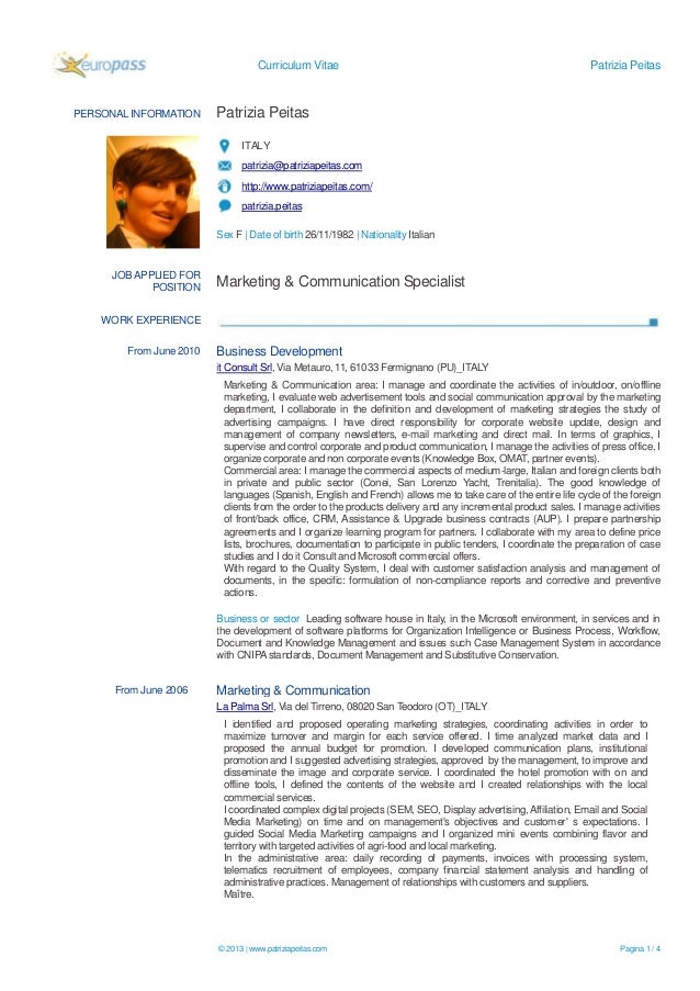 marketing communication specialist resume