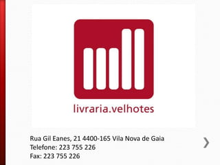 Rua Gil Eanes, 21 4400-165 Vila Nova de Gaia
Telefone: 223 755 226
Fax: 223 755 226
 